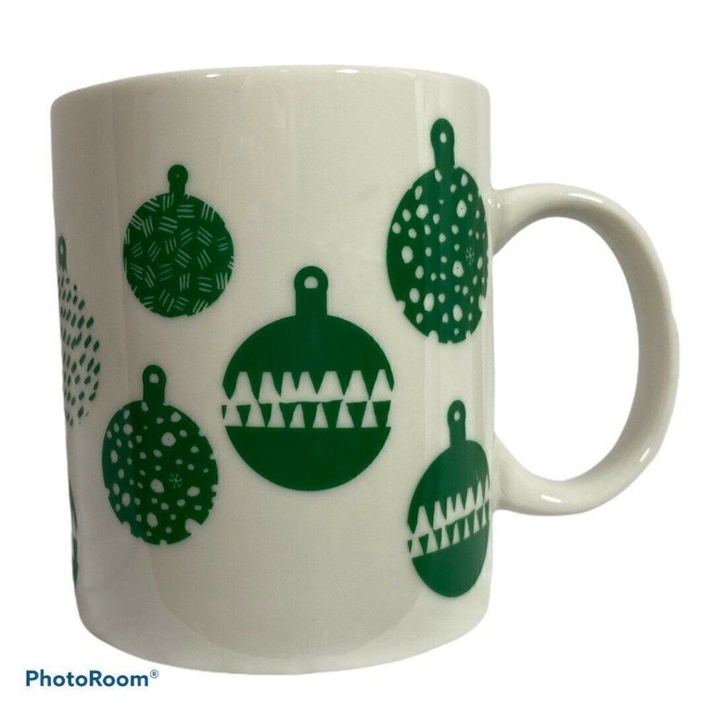 Starbucks 2016 Green White Christmas Ornament Mug